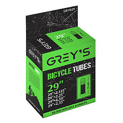 Велокамера на велосипед гірський MTB 29 дюймів Greys ніпель AV 35mm бутил (GR51629)