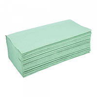 Бумажные полотенца V-сложения 1-но слойные зеленые листовые 160 шт. 25 пачек/ящик