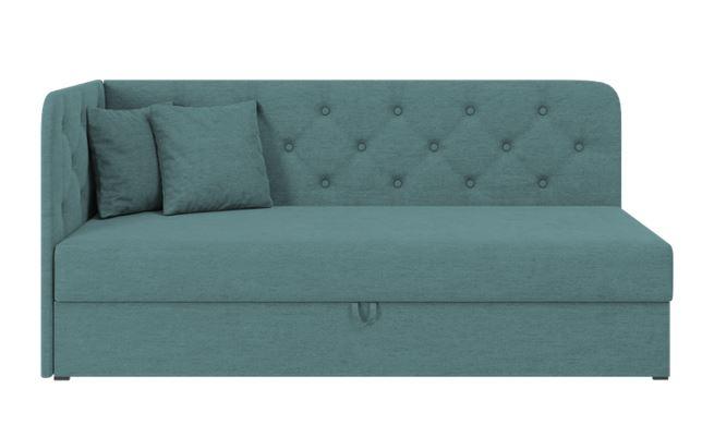 Ліжко дитяче кутове Брімо, тканина темно-бірюзове 80х200 см (Sofyno ТМ)