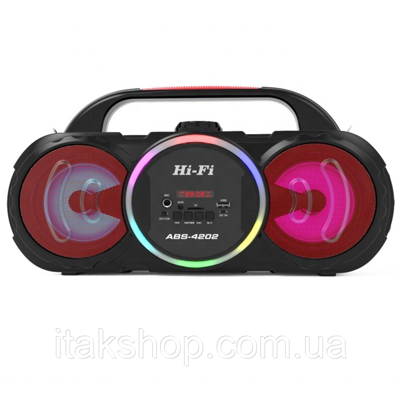 Портативна акустична колонка ABS-4202 з підсвічуванням RGB та радіо