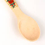 Ложка дерев'яна Петриківський розпис ручної роботи на подарунок 21 см ВЕЛИКА Український сувенір, фото 7