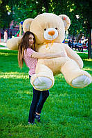 Великий плюшевий ведмідь Томии 180 см Бежевий Самий величезний плюшевий ведмедик, фото 3