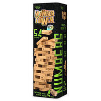 Игра настольная развлекательная Башня Дженга NT-01 Number Tower Вега Jenga Vega деревянные бруски, 54 блока