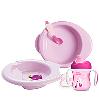 Набор посуды Chicco Meal Set, 6м+ (Цвет Розовый)