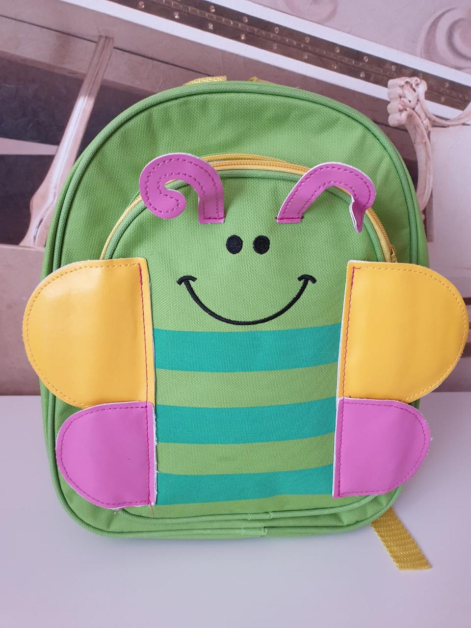 Маленький дитячий рюкзачок для малюків baby tilly, для дитячого садка, рюкзак зелений метелик