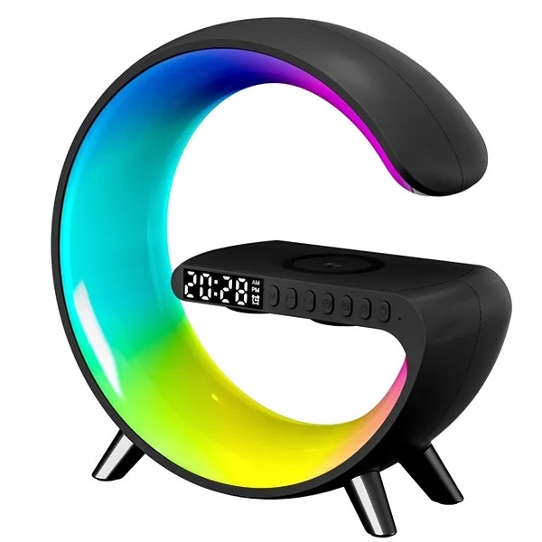 Нічник RGB G-Smart Light з бездротовою зарядкою 15W і Bluetooth колонкою 3W Настільна смарт лампа