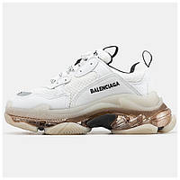 Женские кроссовки Balenciaga Triple S Clear Sole White, белые кожаные кроссовки баленсиага трипл с баленсияга