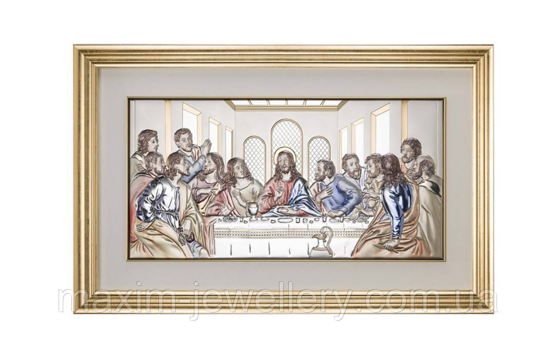 Срібна ікона "Тайна вечеря" (685х430мм.), фото 1