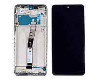 Дисплей для Xiaomi Redmi Note 9S/ Note 9 Pro/ Note 9 Pro Max з чорним тачскрином і сріблястою корпусною