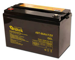 Акумулятор гелевий Altek ABT-80Аh/12V GEL, 80 А·г 12 В для квартир, будинків и котлів