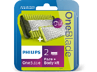 Сменные лезвия Philips OneBlade Face + Body Kit QP620/50 2шт. насадка для тела, насадка для тримера филипс