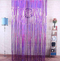 Шторка из фольги для фото зон фиолетовая - высота 2,45метра, ширина 92см
