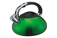 Чайник из нержавеющей стали со свистком на газовую плиту на 3 л Giakoma G-3303 Зеленый