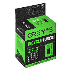 Велокамера на велосипед гірський MTB 27.5 дюймів Greys ніпель AV 35mm бутил (GR51627)