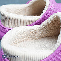 Жіночі резинові тапки на хутрі, фото 3