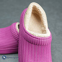Жіночі резинові тапки на хутрі, фото 4