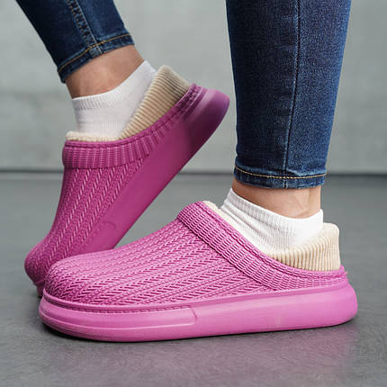 Жіночі резинові тапки на хутрі, фото 1