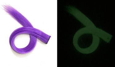 Неонове пасмо фіолетове канекалон люмінесцентний, що світиться в темряві, для плетіння кольорові коси.