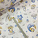Бавовняна тканина польська сплячі коали на місяці в сіро-синіх тонах (E-369), фото 2