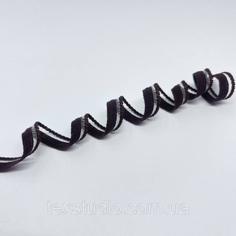 Обробка м'яка коричнева з прозорою полосою 8 мм., фото 1