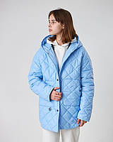 Стильная подростковая куртка для девочки в голубом цвете, размеры 146-164