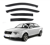 Дефлекторы окон ветровики Audi A6 (C5) сед 1997-2004 (скотч) AV-Tuning