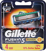 Оригінальні леза Gillette Fusion Proglide Power 4шт. (проглайд повер) Німеччина змінні касети картриджі для гоління