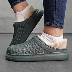 Жіночі резинові тапки в кольорі хакі