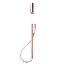 Люстра-підвіс на кабелі 30Вт LED метал білий мідь 138 см