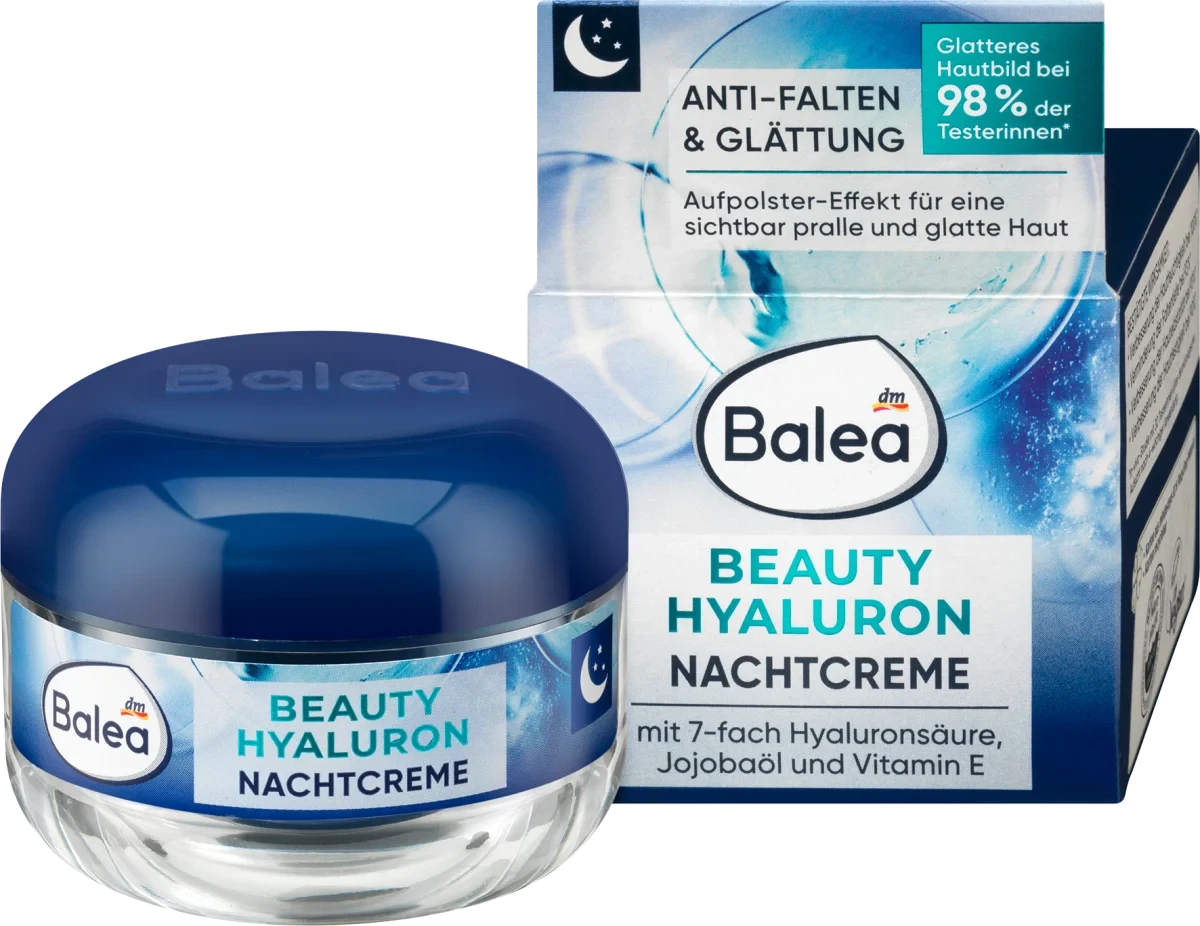 Відновлюючий нічний крем для обличчя Balea Anti Falten Beauty Hyaluron, 50 мл
