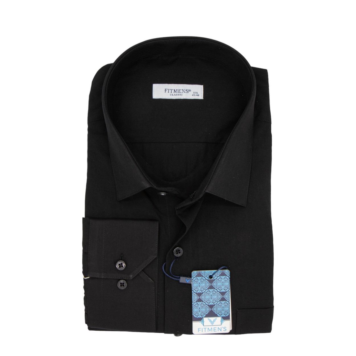 Сорочка чоловіча, прямого покрою, з довгим рукавом, FITMENS FS-000164 SIYAH 90% бавовна 10% поліестер XL(Р), фото 1