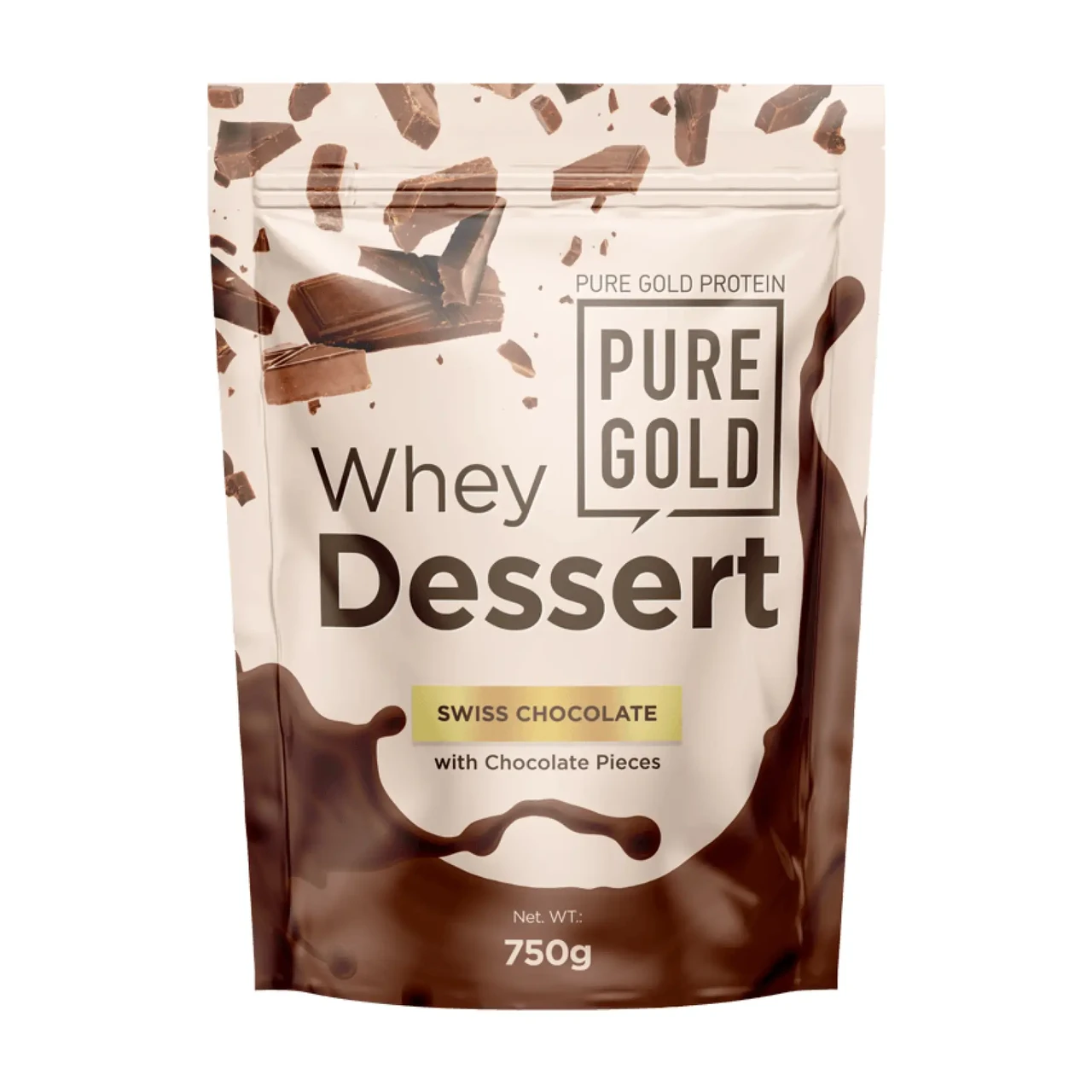 Протеїн Pure Gold Whey Dessert Swiss Chocolate з шматочками шоколаду 750 гр