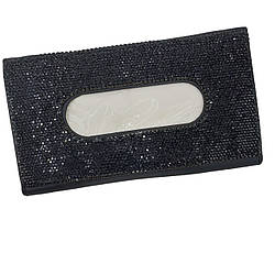 Серветниця в автомобіль на козирок з чорними стразами