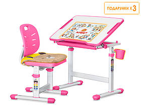 Стол и стул для девочки Evo-06 Ergo Pink (арт. Evo-06 Ergo PN) цвет розовый