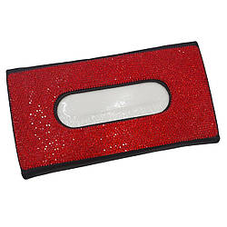 Серветниця в автомобіль на козирок з червоними стразами