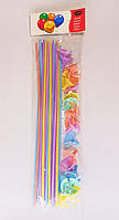 Палочка-тримач для кульки пластикова 42см, 20шт кольорові "Макарун" в наборі