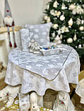 Скатертина Новорічна кругла двостороння 140 см., фото 3