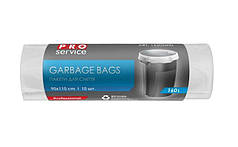 Пакет для сміття 160 л 90*110 10 шт. міцний білий PRO service