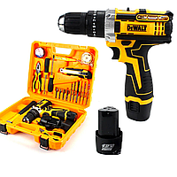 Аккумуляторный шуруповерт с ударом DeWALT DCD680 12 В 2 А, дрель шуруповерт с насадками КИТ-7