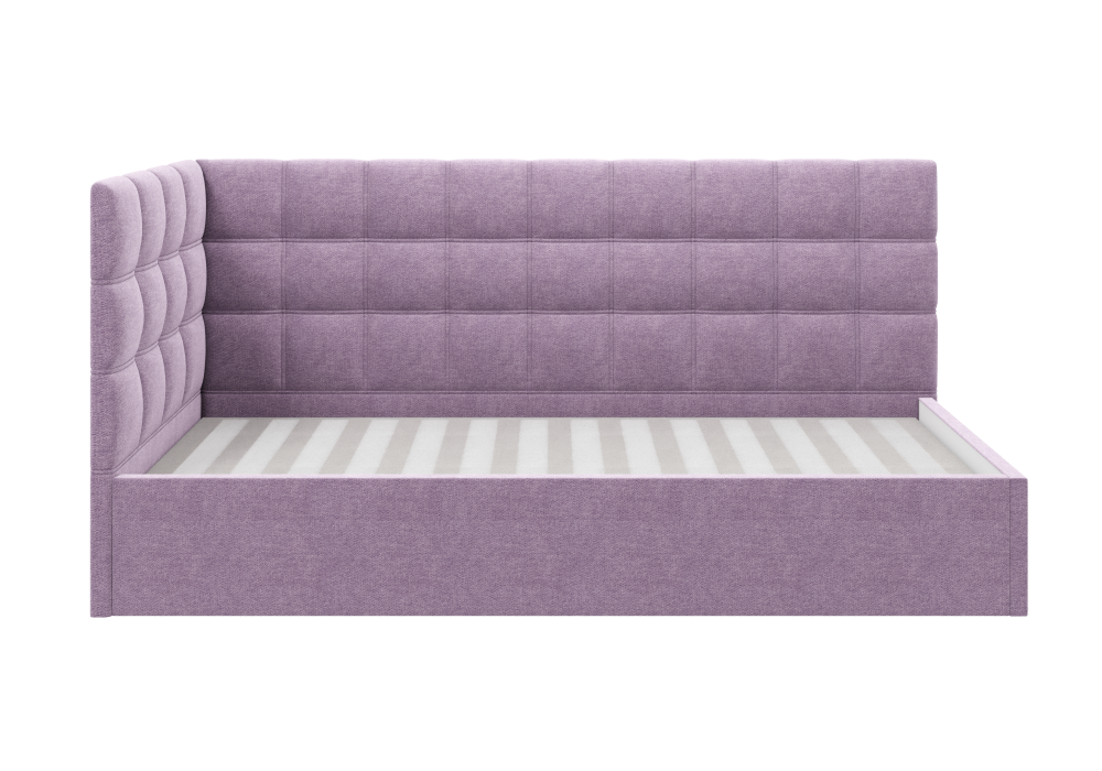 Ліжко дитяче кутове Леон без підйомного механізму, тканина світло-фіолетова 90х190 см (Sofyno ТМ)