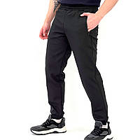Чоловічі штани демісезонні Чорні/ Теплі штани на флісі / Осінні спортивні штани флісові для чоловіків