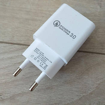 Мережевий зарядний пристрій Power Quick Charge LZ-706 3.0A Білий (KG-10849)