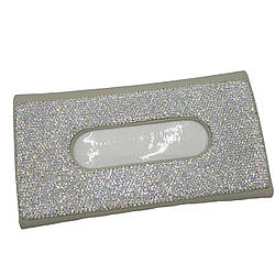 Салфетница в автомобіль на козирок зі стразами, в бежевому кольорі