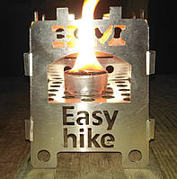 Печка-щепочница твердотопливная BM easy hike «Puzzle-S BM» серая - компактная и легкая из нержавеющей стали.