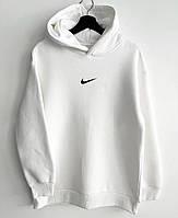 Худі Nike оверсайз з капюшоном Чоловіча біла велика кофта Найк на флісі