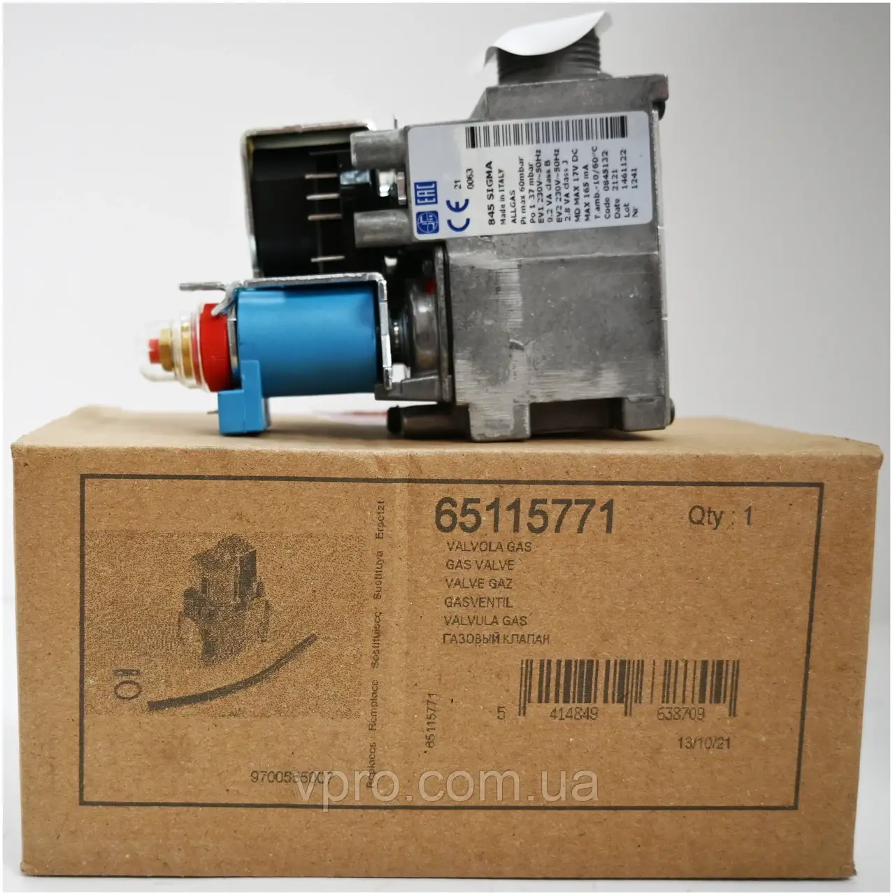 Газовий клапан для котла ARISTON CLAS X, HS X,  ALTEAS X, GENUS X — 65115771