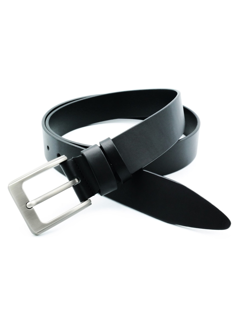 Чоловічий ремінь з натуральної італійської шкіри Weatro 3,8 х 105-125 см Чорний ua-38mkr-itl-0028, фото 1