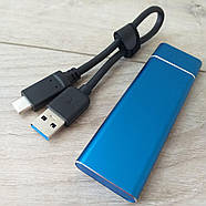 USB портативний накопичувач (М.2) Type-C 1TB Зовнішній жорсткий диск Паковання пошкоджений Блакитний (KG-10852), фото 2
