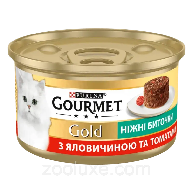 Purina Gourmet Gold Ніжні біточки з яловичиною та томатом 85 г/Пурина Гурме Голд вологий корм для кішок