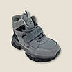 Дитячі осінні черевики на хутрі, зі шнурівкою, сірого кольору, теплі, No 817-2, (р. 25-30), фото 2